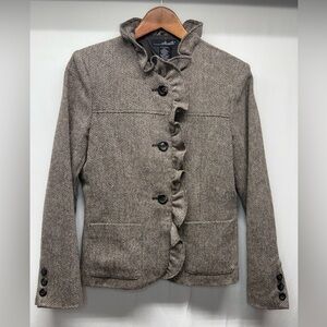 Willi Smith Women's Ruffled Blazer in Brown